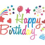 Sticker Happy Birthday, Multicolor