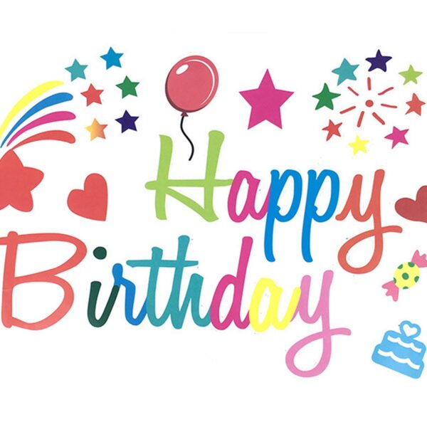 Sticker Happy Birthday, Multicolor