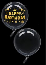 Sticker Happy Birthday, Auriu - imagine 2