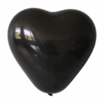 Set 5 Baloane Latex Inimă Neagra 30 cm