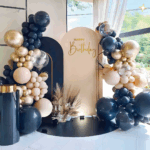 Arcada Baloane Nuante de Bleumarin si Auriu-124 Bucati