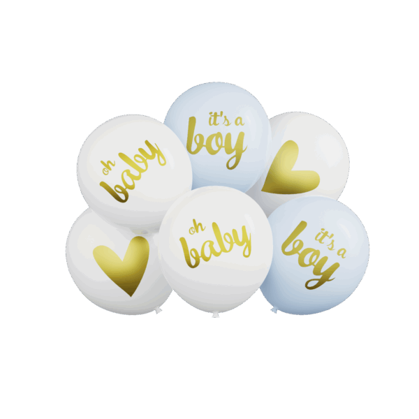 Baloane Latex Baby Boy 30cm - Set 6 Baloane