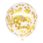 Set 10 Baloane din latex cu confetti aurii , 30 cm