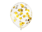 Set 10 Baloane din latex cu confetti stele aurii , 30 cm - imagine 2