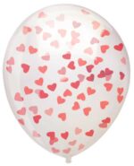 Set 10 Baloane din latex cu confetti inimioare rosii , 30 cm - imagine 2