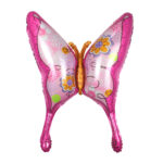 Balon Folie 100cm x 95cm, Formă de Fluture Roz