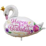 Balon Folie 90cm x 95cm, Lebădă "Happy Birthday"