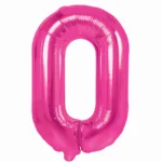 Balon Folie Cifra 0 100cm, Fuchsia