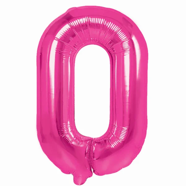 Balon Folie Cifra 0 100cm, Fuchsia