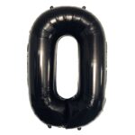 Balon Folie Cifra 0 80cm, Negru