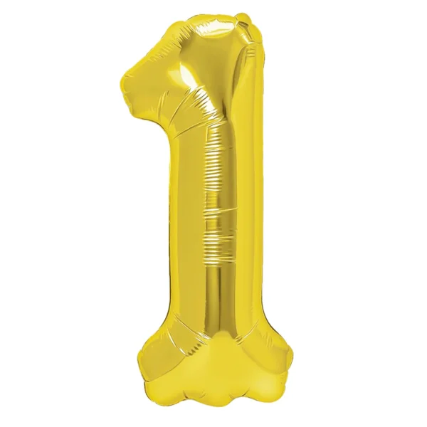Balon Folie Cifra 1 80cm, Auriu