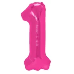 Balon Folie Cifra 1 100cm, Fuchsia