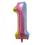 Balon Folie Cifra 1 80cm, Multicolor