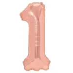 Balon Folie Cifra 1 40cm, Roz Gold