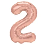 Balon Folie Cifra 2 80cm, Roz Gold