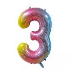 Balon Folie Cifra 3 80cm, Multicolor