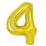 Balon Folie Cifra 4 40cm, Auriu