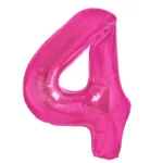 Balon Folie Cifra 4 100cm, Fuchsia