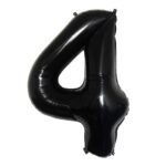 Balon Folie Cifra 4 80cm, Negru