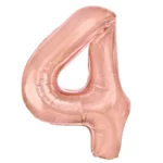 Balon Folie Cifra 4 80cm, Roz Gold