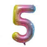 Balon Folie Cifra 5 80cm, Multicolor