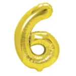 Balon Folie Cifra 6 40cm, Auriu