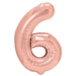 Balon Folie Cifra 6 40cm, Roz Gold