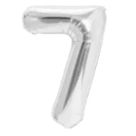 Balon Folie Cifra 7 40cm, Argintiu