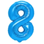Balon Folie Cifra 8 80cm, Albastru Metalic