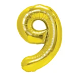 Balon Folie Cifra 9 40cm, Auriu