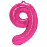Balon Folie Cifra 9 100cm, Fuchsia