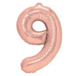 Balon Folie Cifra 9 80cm, Roz Gold
