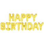 Balon Folie Happy Birthday Auriu, 40cm