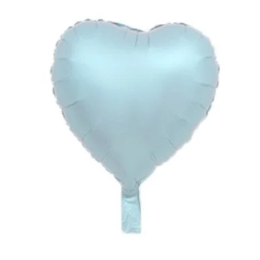 Balon Folie Inima 46cm Albastru Pastel Mat Deschis Turcoaz