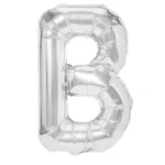 Balon Folie Litera B 100cm, Argintiu