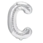 Balon Folie Litera C 100cm, Argintiu