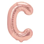 Balon Folie Litera C 40cm, Roz Auriu