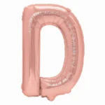 Balon Folie Litera D 40cm, Roz Auriu