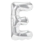 Balon Folie Litera E 100cm, Argintiu
