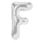 Balon Folie Litera F 100cm, Argintiu