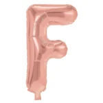 Balon Folie Litera F 40cm, Roz Auriu