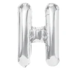 Balon Folie Litera H 100cm, Argintiu