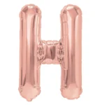 Balon Folie Litera H 40cm, Roz Auriu