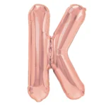 Balon Folie Litera K 40cm, Roz Auriu