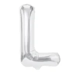 Balon Folie Litera L 40cm, Argintiu