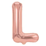 Balon Folie Litera L 40cm, Roz Auriu