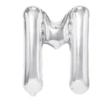 Balon Folie Litera M 40cm, Argintiu