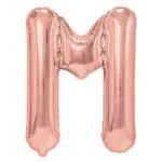 Balon Folie Litera M 40cm, Roz Auriu