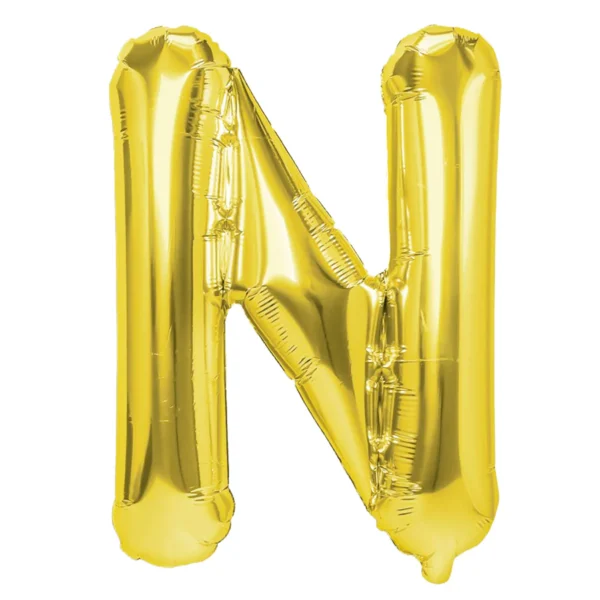 Balon Folie Litera N 40cm, Auriu