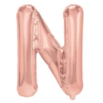 Balon Folie Litera N 40cm, Roz Auriu